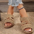 thumbnail image 1 of Commforr Womens Sandals With Arch Support, Women's Orthopedic Sandals with Arch Support - Slip-On Wedge Platform Summer Shoes, Non-Slip Beach Shoes & Breathable Design, Light Brown, 6, 1 of 7