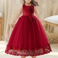 thumbnail image 2 of NiSHUIHAN Robe pour Tout-Petite Fille Tenue Formelle pour Enfants Incluant Longues Robes Florales Robes de Princesse Robes à Fleurs pour Enfants Robes de Mariage Etc Rouge 160, 2 of 8