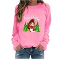thumbnail image 2 of Qertyioot Pull d'Hiver Mode Femme Imprimé de Noël, Manches Longues Col Rond Chaud Ample Tendance Hauts Tricotés, 2 of 7