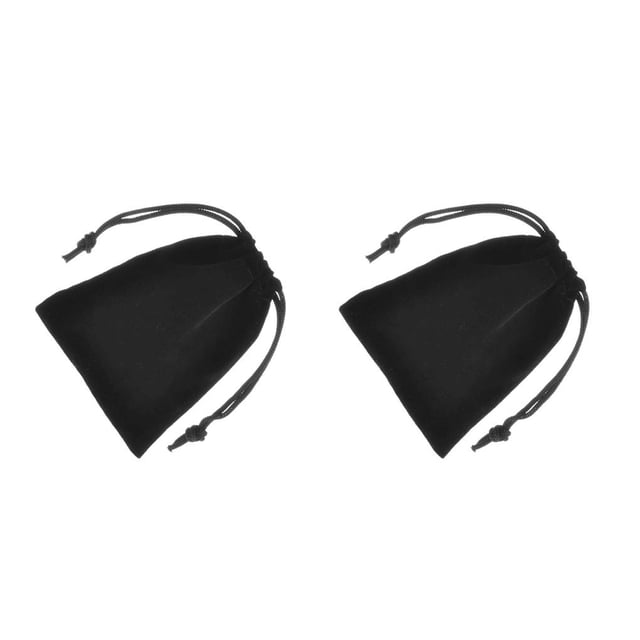 QualitChoice Jewellery Pouch Drawstring Bags Bracelet Packaging Goodies Mobile Phone Storage Holder Party Gifts Drawable Pouches Black 2Set