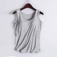 thumbnail image 2 of UPPADA Débardeurs pour Femmes en Modal Rembourré avec Soutien-Gorge Intégré, Col Ras du Cou, Camisole Sans Manches avec Soutien-Gorge Sans Armatures, Chandails Ajustés Décontractés, T-Shirt, Grande Taille, Hauts Confortables, Débardeur pour Femmes, Lot, Côtelé Gris, m, 2 of 6