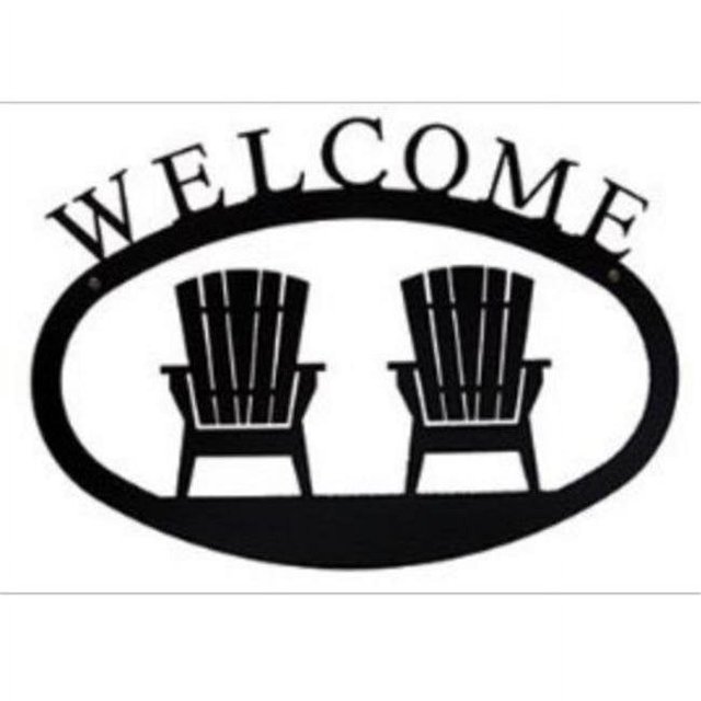 Village Wrought Iron WEL-119-L Adirondacks Welcome Sign