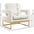 thumbnail image 4 of Meridian Furniture Noah Cream Velvet Accent Chair with Gold Iron Base, 4 of 5