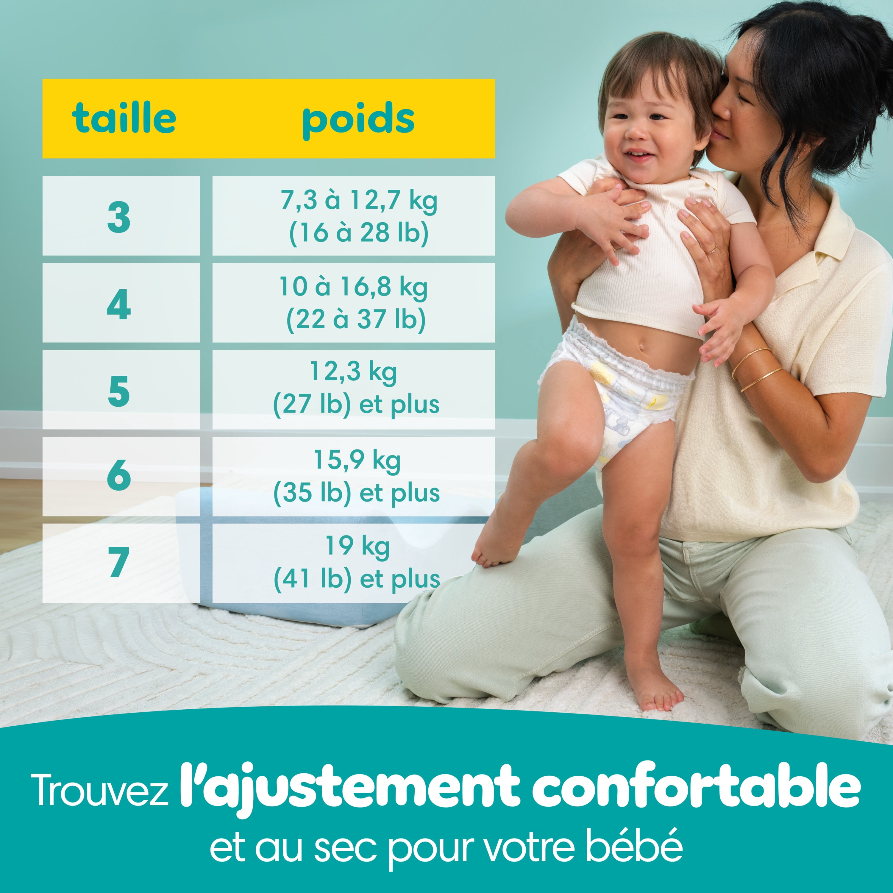 Pampers Couches - Swaddlers 360° - Taille 3, jusqu'à 100 % Anti-Fuites avec Ajustement Sec et Confortable, Onglets Faciles à Enlever Conçus pour des Changements Faciles, Couche à Enfiler