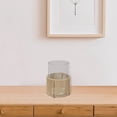 thumbnail image 3 of Glass Candle Holder Hurrican With Metal & Raffia Base 8", 3 of 4