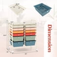 thumbnail image 3 of Costway Chariot de Rangement Roulant à 12 Tiroirs, Organisateur avec 2 Tailles, Tiroirs en Plastique, Macaron, 3 of 10