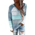 thumbnail image 1 of Womens Pullover Hoodie Sweaters Color Block Long Sleeve Sweatshirts Lounge Hoodie Tops, 1 of 3