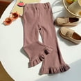 thumbnail image 2 of Timegard Toddler Girls Clothes Ruffle Flare Leggings Solid Color Comfy Trousers Children Cute Stretch Pants, 2 of 3