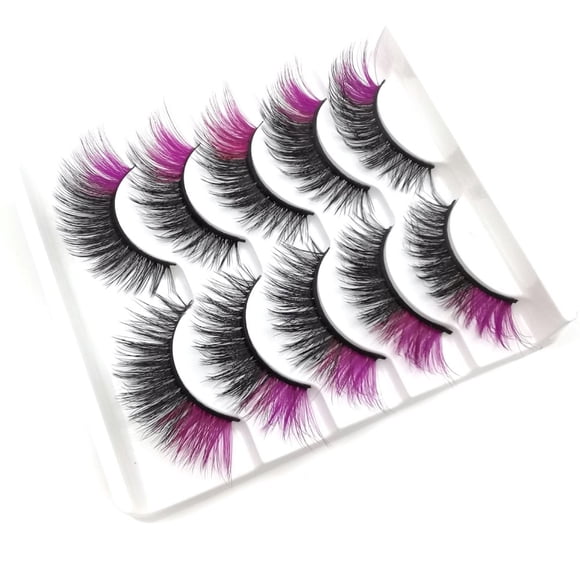 EIMELI Boc 5 Pairs False Eyelash Charming Curly Waterproof Thin Long Wispy Natural False Lashes for Female