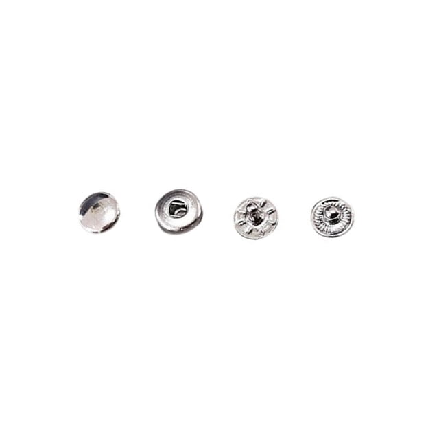 Xingzhi 100 Pieces Snap Button Children Jacket Trousers Pants Simple Design Round Press Stud Assorted Kit DIY Crafting Silver 6mm