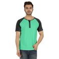 thumbnail image 1 of Inkmeso Short Raglan Sleeve Cotton Lightweight Solid T-Shirts Classic Henley T-Shirt For Mens, 1 of 7