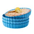 thumbnail image 1 of Bruntmor 10"" Blue Ceramic Pie Pans Set 4, 1 of 8