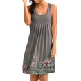 thumbnail image 4 of BJYX Sundress Femmes Casual Robe d'Été Cou Sans Manches Plissé Imprimé Beachwear Tank Sundresses Swing Robe, 4 of 5