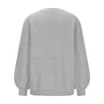 thumbnail image 4 of Pisexur Chandail à Col Rond Surdimensionné pour Femme, Uni, Manches Chauve-Souris Bouffantes à Revers, Chandail Tricoté, Haut à Manches Longues, Chandail Ample d'Automne, Chandail, Jumper, Hauts, 4 of 6
