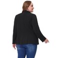thumbnail image 4 of GRACE & GRANDEUR Women's Plus Size Fall Workwear Notched Lapel Button Down Office Blazer 4X Black, 4 of 5