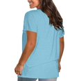 thumbnail image 5 of Blouses à Manches Courtes pour Femmes Mode pour Femmes Uni Col Rond T-Shirt à Manches Courtes Blouse Hauts Amples Femmes Hauts à Manches Courtes Femmes Blouse à Manches Courtes Hauts à Manches Courtes pour Femmes, 5 of 5