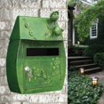 thumbnail image 4 of GROWTH TANK Wall Mount Mailbox Locking Outdoor Retro Vertical Iron Art Letter Box Green, 4 of 9