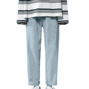 Ketyyh-chn99 Wide Leg Jeans 2024 Men's and Big Men's Relaxed Fit Pants Athletic Cargo Pants Straight Fit Casual Pants Light Blue,36