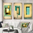thumbnail image 1 of Designart "Faded Retro Illustrations - Intimate Impressions I" Modern Geometric Framed Wall Art Set Of 3 - Beige Abstract Geometric Frame Gallery Set For Office Decor, 1 of 6