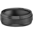 thumbnail image 1 of Mens 9mm Titanium Black Comfort fit Brushed Wedding Band, 1 of 3