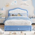 thumbnail image 1 of Eastvita Full Upholstered Twin - Size Platform Bed Frame with Storage Drawer/Smart LED Headboard for/Wooden Slats Support/No Box Spring Needed/Easy Assembly, 1 of 6