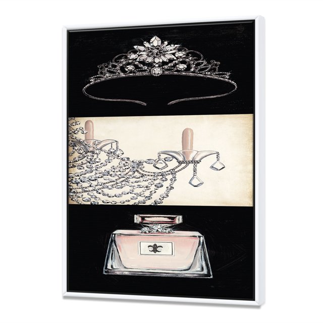 Chandelier, Parfum and Glamorous Tiara - Fashion Framed Canvas
