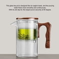 thumbnail image 4 of Glass Teapot, Glass Tea Pot with Removable Tea Strainer, Tea Water Separation Loose Leaf Tea Maker, Heat Proof Water Separation Infuser Teapot with Wooden Handle for Home Office, 4 of 7