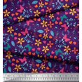 thumbnail image 2 of Soimoi Purple polyester Crepe Fabric Flower & Butterfly Printed Craft Fabric by The Yard 52 Inch Wide, 2 of 5