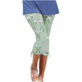thumbnail image 1 of Pantalon Cargo pour Femmes à Coupe Décontractée par Generic TG, Capris Décontractés Noirs Unis, à Cordon, Raccourcis, Légers, 1 Unité, 1 of 5