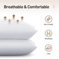 thumbnail image 3 of Acanva Basic Bed Pillow Soft Rest Cushion Stuffer for Sleeping King White 4 Count, 3 of 5