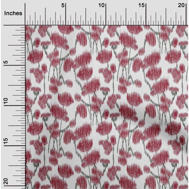 oneOone Georgette Viscose Fabric Floral Ikat Print Fabric BTY 42 Inch Wide