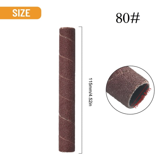 1 Pce Manchons de Tambour de Ponçage de 4,5 Po Manchons de Papier de Ponçage Outils de Polissage de Tambour Broche Vibrante 80/150/240# Manchons de Ponceuse Outils de Polissage