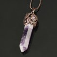 thumbnail image 1 of Natural Crystal Stone Pendants Antique Copper Column Energy Female Men Necklaces, 1 of 6