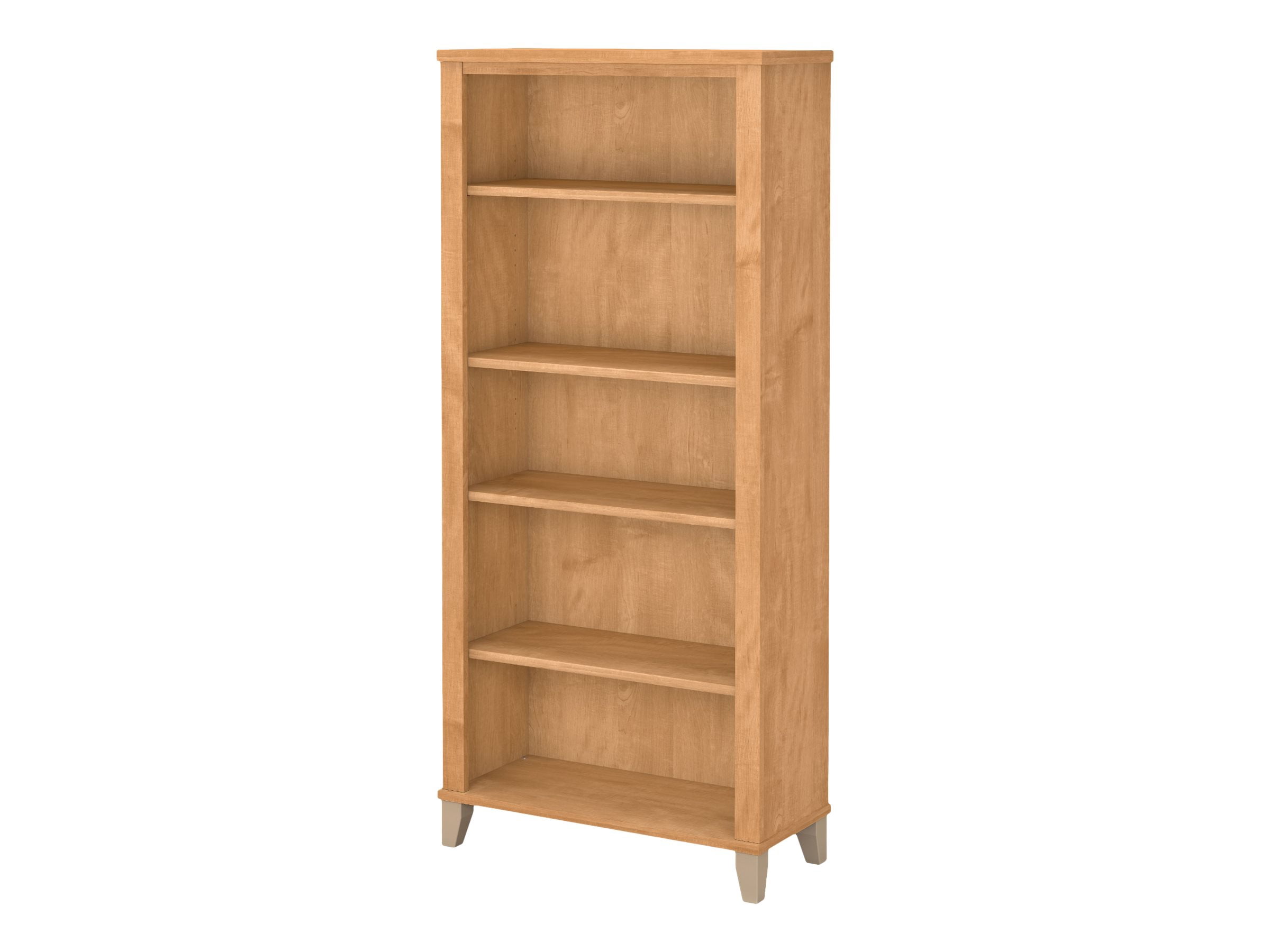 Bush Furniture Tall 5 Shelf Bookcase, Maple Cross