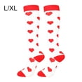 thumbnail image 1 of Chaussettes de Compression 20-30 mmHg Bas Longueur Genou Femmes Randonnée Sports Bas pour Unisexe Chaussettes de Compression Genou Course Cyclisme, Blanc, Cœur, G/TG, 1 of 8