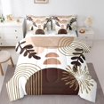 thumbnail image 1 of Boho Mid Century 7 Piece Comforter Set Full Bed in a Bag Abstract Geometric Bedding Sets,Modern Minimalist Simplistic Geometry Line Art Sheet Set,Circle Ombre Stripes Room Decor,Burnt Sienna, 1 of 1
