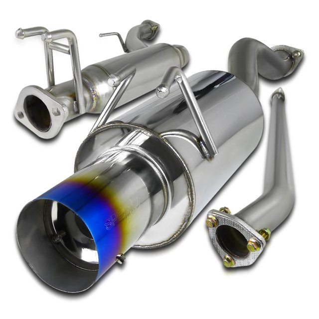 Spec-D Tuning Catback Exhaust System Burnt Tip Compatible with 2006-2011 Honda Civic 4Dr Sedan