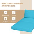 thumbnail image 4 of Patiojoy Ensemble de Canapé d'Extérieur en Rotin Osier 5 Pcs Chaise Longue avec Coussins Turquoise, 4 of 9