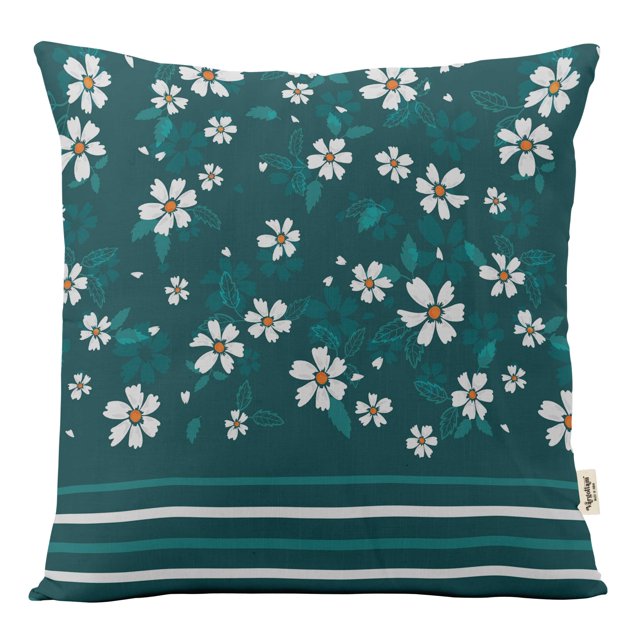 VargottamSquare Pillow Cover - Decorative Pillow Covers20x20 Inches,PrintedTeal BlueThemePillowcase, DecorativeSquareCushionCovers