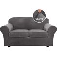 thumbnail image 1 of Modern Velvet Plush 4 Piece High Stretch Sofa Slipcover Furniture Protector Form Fit Luxury Thick Sofa Cover, Machine Washable, 1 of 6