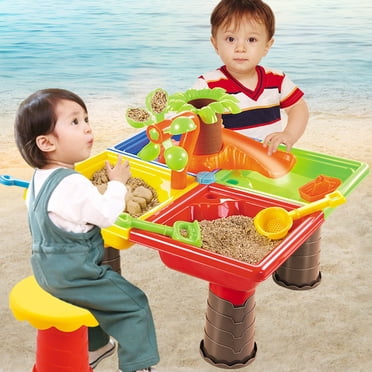 Neinkie Sand and Water Table Toy for Kids, 4 in 1 Water Showers Pond Water Table | Kids Water Play Table, Activity Table Summer Outdoor Toy on Beach Backyard
