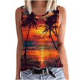thumbnail image 2 of lSLJS Women Floral Printing Tank Round-Neck Sleeveless Block Tunic Tee Tops, Womens Tank Tops, 2 of 5