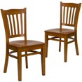 thumbnail image 1 of 2 Pk. HERCULES Series Vertical Slat Back Cherry Wood Restaurant Chair, 1 of 8