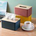 thumbnail image 5 of Wood Tissue Box Cover for Disposable Paper Facial Tissues, Wooden Rectangular Tissue Box Holder, 5 of 5