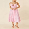thumbnail image 3 of Solid Spaghetti Strap Midi Cami Dress for Women - Perfect for Parties and Beach, 3 of 9