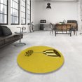 thumbnail image 4 of Ahgly Company Machine Washable Indoor Square Transitional Dark Golden Rod Brown Area Rugs, 8' Square, 4 of 7