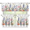 thumbnail image 1 of Butterfly Floral Kitchen Curtains Tiers and Valances Set, Rod Pocket Valance Short Window Treatment Decor Curtains, 3 Pieces Set Window Decorations, Easy to Install, 1 of 5