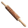 thumbnail image 2 of EGNMCR Rolling Pins for Baking Christmas Rolling Pin Engraved Carved Wood Embossed Rolling Pin Kitchen Tool Rolling Pin, 2 of 3