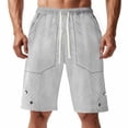 thumbnail image 1 of Amzcrzy Mens Shorts Cargo Shorts for Men Shorts for Men Man Solid-Color Casual Large-Pocket Button Drawstring Elastic-Waist Shorts Cargo Pants Half Shorts Pants Mens Cargo Shorts Mens Shorts Casual, 1 of 7