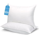Bed Pillows 2-Pack Queen Size Luxury Hotel Pillow for Side and Back Sleeper Pillows for Bed with Cooling Cover